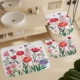thumbnail image 6 of 4 Piece Shower Curtain Sets Shower Curtain Set with Curtain Rug Toilet Cover And U Shaped Mat Wildflower Spring Durable And Waterproof Rustic Farmhouse Summer Decor Watercolor for Bathroom Decor, 6 of 8