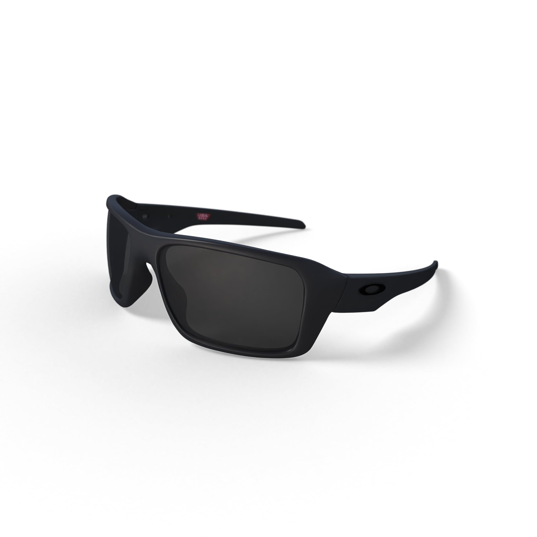 Oakley Double Edge Sunglasses, Rectangular Performance Eyeglasses, Size 66, Matte Black/Dark Grey