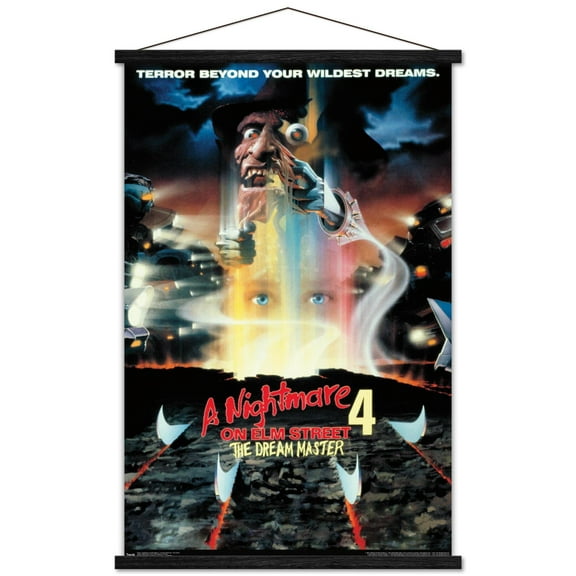 A Nightmare on Elm Street 4: The Dream Master - One Sheet Wall Poster with Wooden Magnetic Frame, 22.375" x 34"
