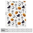 thumbnail image 2 of Halloween Blanket Happy Halloween 130*150 Soft Throw Blanket - Halloweens Themed Gift with Trick or Treat Pumkin Ghost Witch Black Cat Spider Bat Skull, 2 of 7