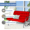 thumbnail image 4 of Porch Swing Cushions 55in, Swing Cushions 3 Seater Replacement with Backrest, Thicken 4" Waterproof Bench Pad Cushions, Outdoor Loveseat Cushions Non-Slip Chairs Pad (Red), 4 of 6
