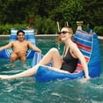 thumbnail image 5 of Big Joe Captain's Float Pool Float Adult Doubled-Sided Mesh 3 Feet Bean Filled Pool Float with Cup Holder Blurred Americana, 5 of 7