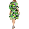 thumbnail image 4 of HAPPY BAY Women's Summer Loungewear Relaxed Fit Caftan Mini Casual Sundress 2X-3X Grape, Floral, 4 of 6
