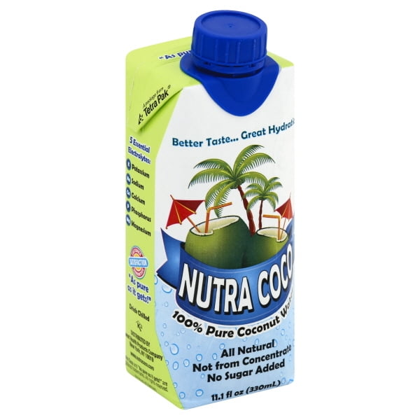 Nutra Coco 100% Coconut Water, All Natural, Not from Concentrate 11.1 fl oz Tetra