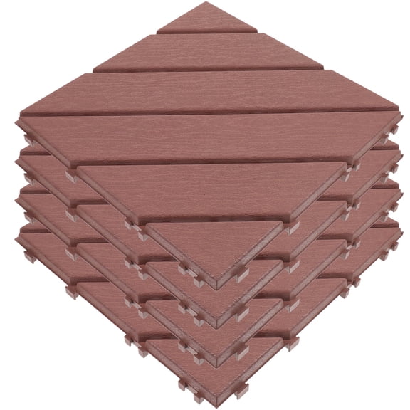 Kitandove Patio Deck Tiles Coffee Plastic Sturdy Families Outdoor Garden 4Pcs 9.82X9.82in