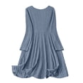thumbnail image 4 of Gfyviroh Dresses for Women V Neck Long Sleeve Casual Midi Dresses Button Ribbed Solid Color Lightweight Knit Dresses, 4 of 6
