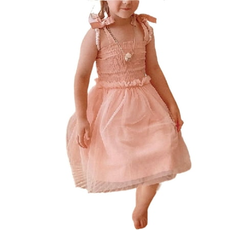 

Jamlynbo Baby Girls Outfit Princess Strapless Solid Lace Ruffles Sleeveless Dress
