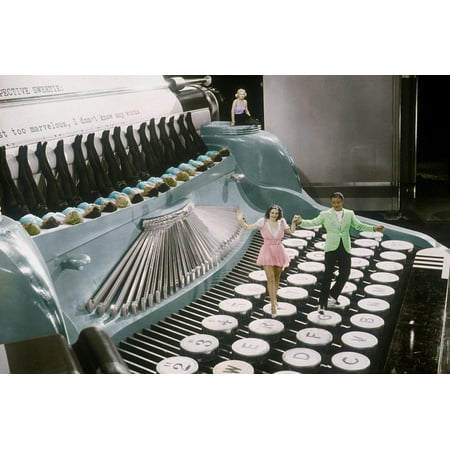 - Couple Dancing on the Key of a Giant Typewriter, Keys are Leg of Dancers, Musical Print Wall Art