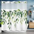 thumbnail image 6 of Eucalyptus Leaf No Hooks Shower Curtain with Snap-in Liner Spring Vintage Watercolor Sage Green Leaves Shower Curtains for Bathroom, Waterproof, Easy Install, Washable 66"x72", 6 of 9
