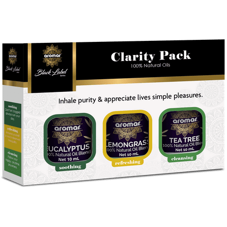 Aromar Black Label Series Essential Oil 3-Pack Aromatherapy Kit, 10 mL or 0.34 oz. Each (Clarity Pack)