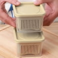 thumbnail image 1 of Caja de almacenamiento para refrigerador, caja para conservar ingredientes pequeños, caja para preparar verduras con tapa, escurridor de conservas, caja para almacenar jengibre y ajo,, 1 of 8