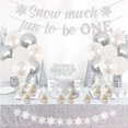 thumbnail image 2 of Winter Onederland 1st Birthday Decorations, Glitter Silver Snow Much Fun To Be One Banner & Cake Topper, Snowflake Balloons Garland for Girl Boy Winter Wonderland First Birthday Party Supplies, 2 of 5
