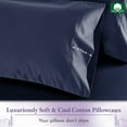 thumbnail image 6 of California Design Den 1000 Thread Count King Pillow Cases Set of 2, 100% Cotton Sateen Weave, Soft Refined 2 King Pillow Cases Fit King Size Pillows, Navy Blue, 6 of 8