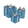 thumbnail image 2 of 3 cajas de regalo navideñas iluminadas con lazo. azul y plata, 2 of 9