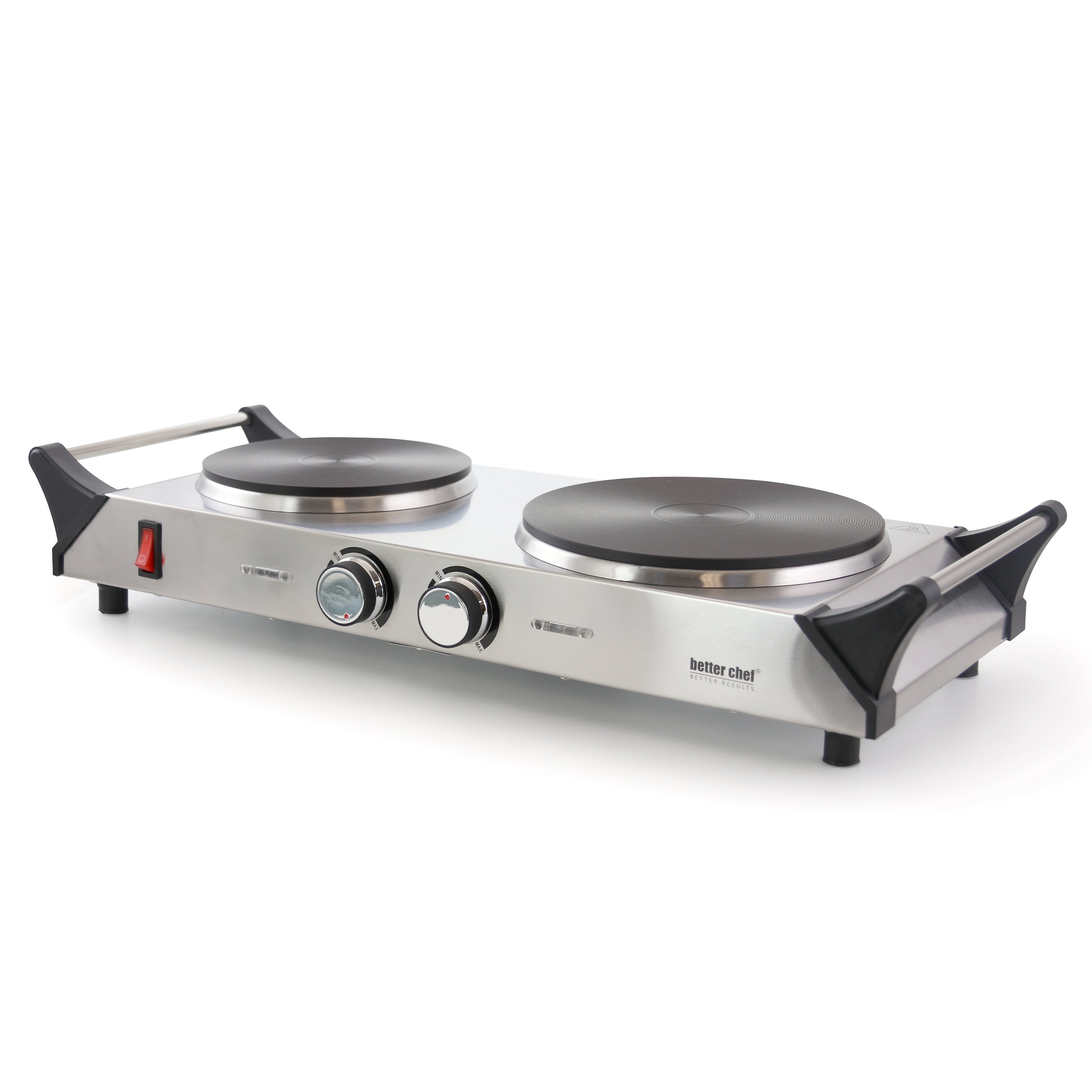 Better Chef Portable Stainless Steel Solid Element Double Electric Burner