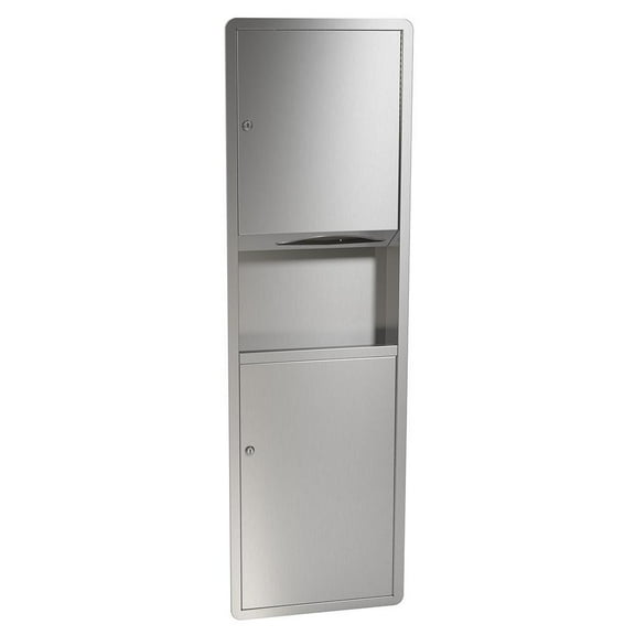 Bradley 235-0000 Bradex Paper Towel Dispenser & Waste Receptacle Recessed - Satin