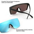thumbnail image 6 of FEISEDY Oversized Rimless Mirrored Sunglasses for Women Men 2021 Flat Top Shield Wrap Square UV400 B2761…, 6 of 14