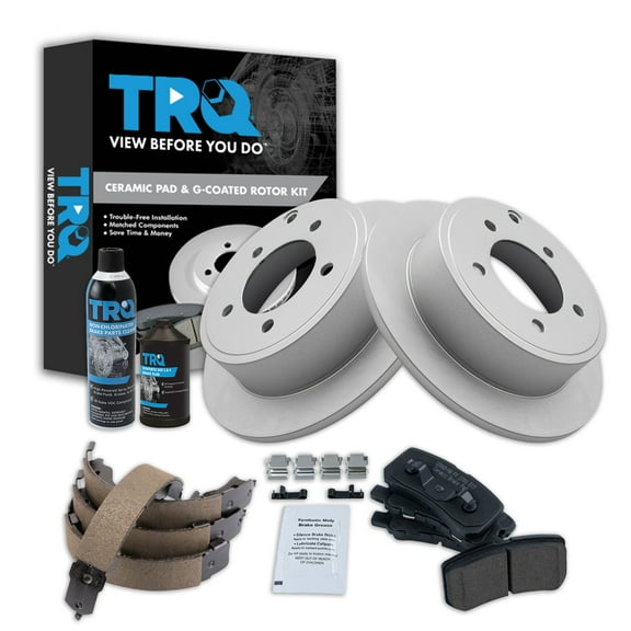 TRQ Rear Brake Pad & Rotor Kit BKA38685 Fits Select 2008-2014 Mitsubishi Lancer