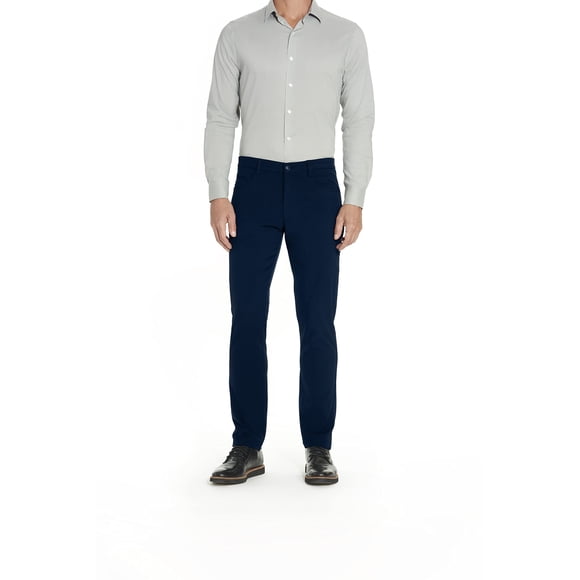 Van Heusen - Pantalón elástico en 4 direcciones para Hombre, Azul Marino, 32W x 32L