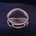 thumbnail image 5 of AFFY 1CT Round Moissanite Diamond Pave Set Curved Enhancer Guard Ring 14K Rose Gold over Silver-9.5, 5 of 7