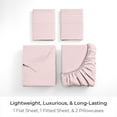 thumbnail image 3 of Mellanni 4-Piece Iconic Full Bedsheet Set - Microfiber, 16" Deep Pocket, Cooling, Wrinkle, Fade, Stain Resistant, Blush Pink, 3 of 7