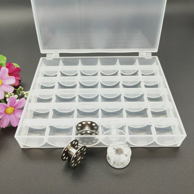 Caja de bobina de plástico Caja de núcleo de hilo de máquina de coser Caja vacía de plástico Caja vacía de plástico transparente