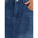 thumbnail image 5 of Falda de mezclilla midi ajustada para mujer INSPIRE CHIC, con cintura alta, abertura trasera, bolsillos, estilo casual, talla L, azul oscuro, 5 of 6