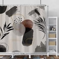thumbnail image 3 of Boho Shower Curtain Black Grey Plants Leaves Mid Century Modern Abstract Shower Curtains Decorative for Bathroom Waterproof Fabric Shower Curtain with Hooks 72x72 Inches, 3 of 6