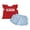 Red Sky Blue, variant on BemeyourBBs Toddler Baby Girl 4th of July Outfit Patriot Fourth of July Summer Independence Day Clothes American Flag Heart Embroidered Backless Flying Sleeve T shirt Tops Plaid Ruffle Shorts Set