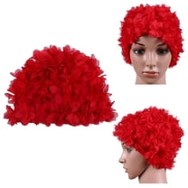 TELOLY Women Swimming Cap Floral Elastic Breathable Padding Bathing Hat For Long Hair, 6 Colors