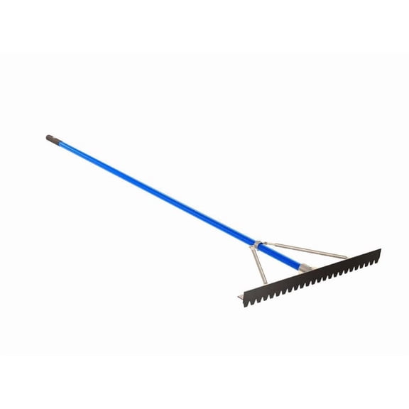 BLUNT TOOTH ASPHALT LUTE RAKE - 36" WITH 8' HANDLE