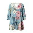 thumbnail image 5 of DeHolifer T-Shirts for Women V-Neck 3/4 Sleeve Floral Printed Loose Retro Tunic Tops Summer Trendy T-Shirts Multicolor M, 5 of 5