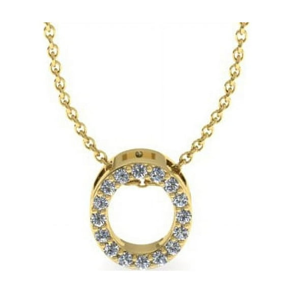 SuperJeweler O Initial Necklace In 14 Karat Yellow Gold With 16 Diamonds, With Free 18 Inch Chain, For Women