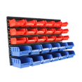 thumbnail image 3 of Contenedores almacenamiento pared 30 compartimentos con tablero perforado, soporte para piezas, estante para piezas ferretería, garaje y Rojo Azul, 3 of 8