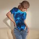 thumbnail image 3 of Balery Wolf Body de cuello redondo de manga corta para mujer Tops de manga corta Tops básicos-Large, 3 of 7