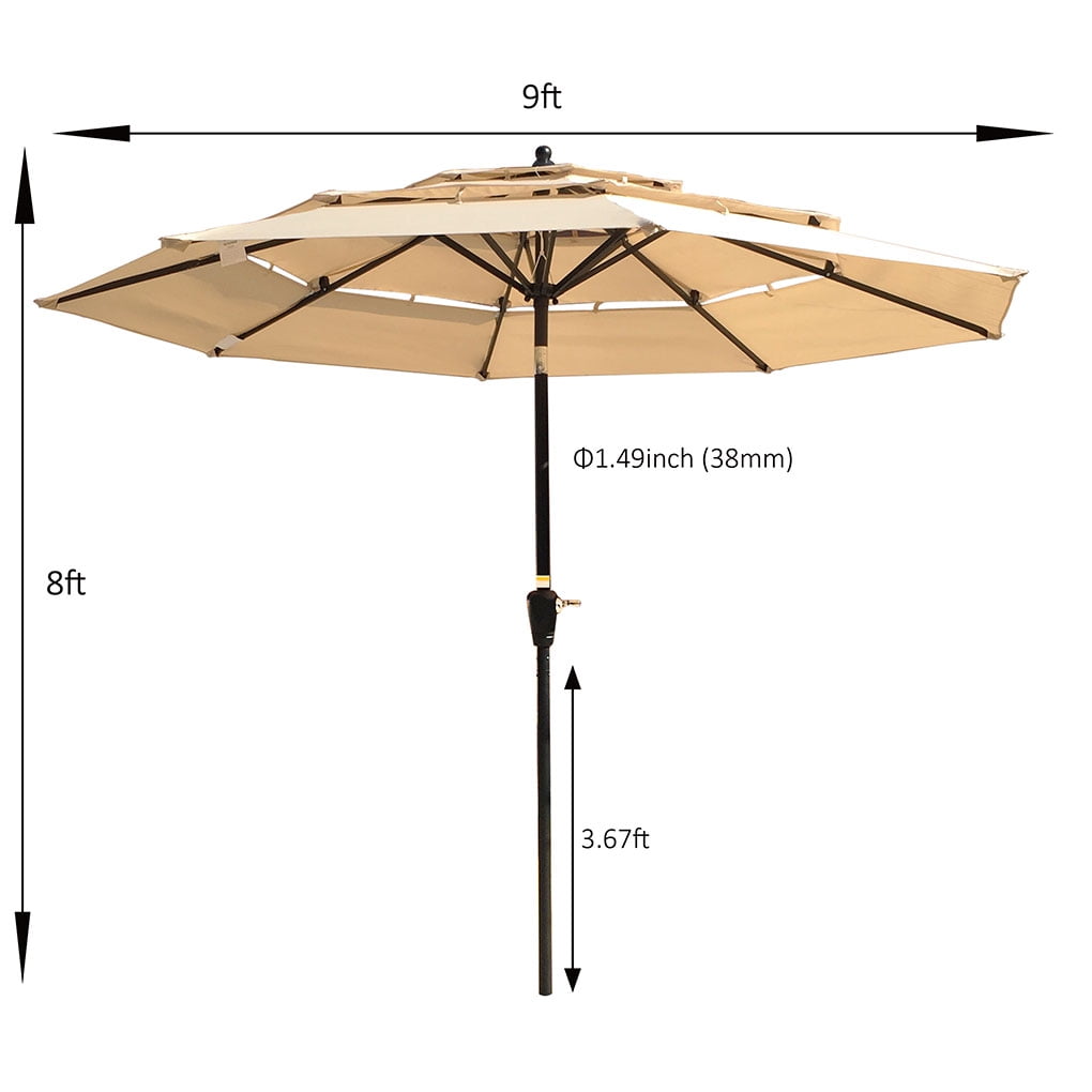 Cantilever Umbrella UV Protection Hanging Parasol 8 Steel Ribs Button Outdoor Supplies, Type 1 - Walmart.com