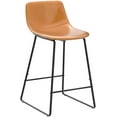 thumbnail image 5 of Dycanpo 24'' Counter Stools Set of 3 with Back Faux Leather for Home Kitchen Island, Brown, 5 of 10