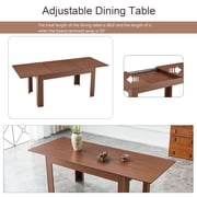 LHKJ Extendable Rectangular Dining Table with Drop Leaves, Walnut