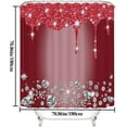 thumbnail image 2 of 4 Pcs Glitter Diamond Shower Curtain Sets, Rose Red Shiny Drips Bath Decor with Rugs and Toilet Lid Cover, Fuchsia Luxury Texture Colorful Bling Modern Bathroom Curtain with 12 Hooks, 72 x 72 inch, 2 of 7