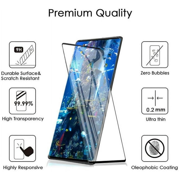 For Samsung Galaxy Note 20 Ultra Tempered Glass Screen Protector [3D Full Coverage] [Compatible Fingerprint Unlock] [Anti-Scratch] HD Protective Screen Protector Cover