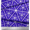 thumbnail image 2 of Soimoi Blue Rayon Fabric Diamond & Triangle Geometric Printed Fabric 1 Yard 56 Inch Wide, 2 of 3