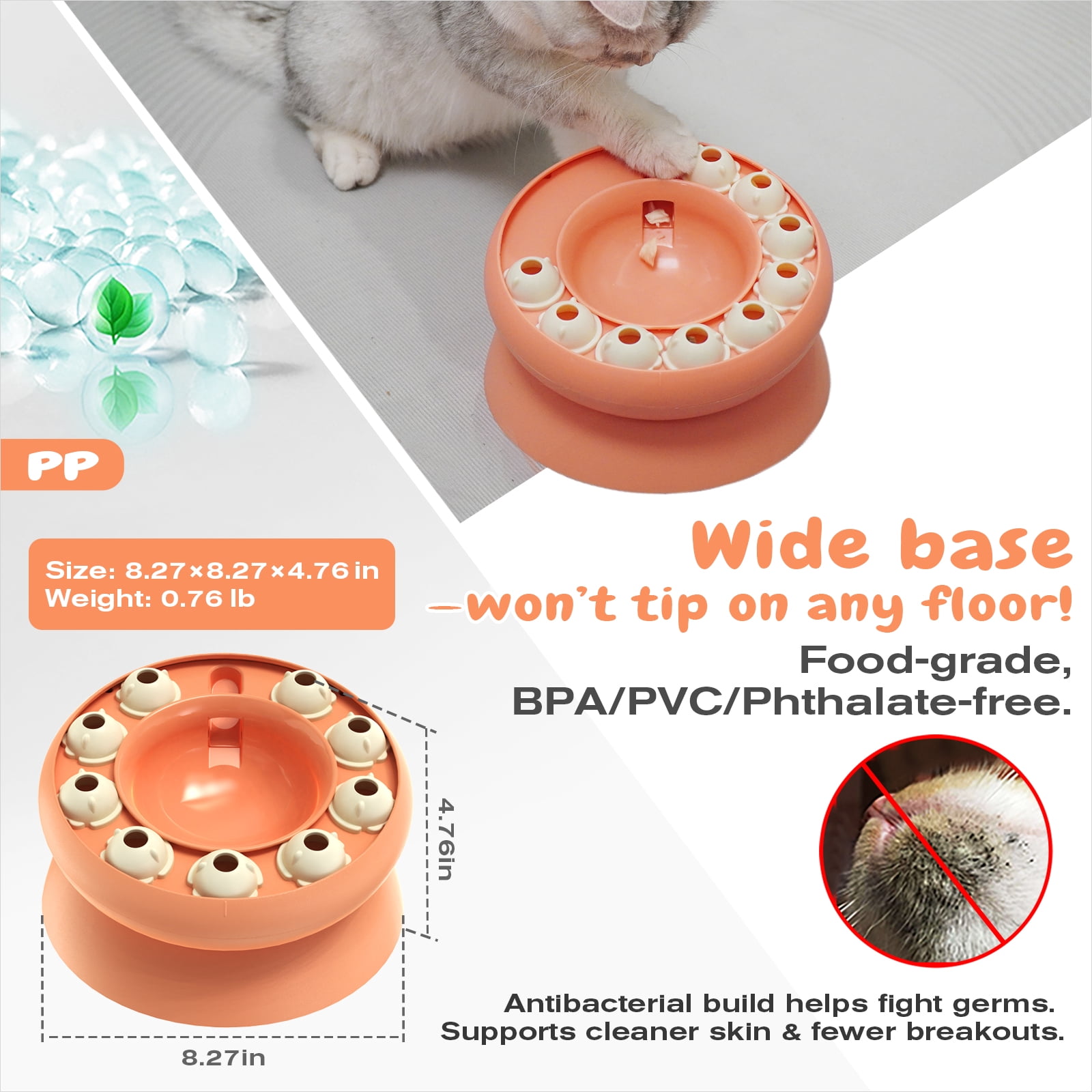 KADTC Cat Puzzle Toy for Cats Indoor, Slow Feeder Bowl for Fast Eaters, Interactive Kitten Enrichment Toy