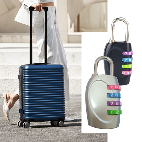 Meiiso Black 4-Digit Combination Padlock for Lockers and Luggage, Mechanical Steel Cable Lock for Gym School Cabinet, Travel Security Lock