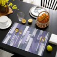 thumbnail image 3 of Purple Gray Placemats Set of 8, Vintage Farmhouse Ombre Wooden Grain Placemats for Dining Table, Place Mats for Kitchen Tabletop, Waterproof Wipeable Dining Table Mats Set, 3 of 9