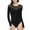 Black, variant on GHSOHS Round Neck Long Sleeve Bodysuits for Women See Through Mesh Lingerie Leotards Thong Jumpsuit Stretchy Basic Tops Shirt