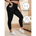 thumbnail image 6 of 4-piece high-waisted solid yoga pants with side pockets, comfortable and slim, suitable for leisure, sports and fitness, 6 of 12