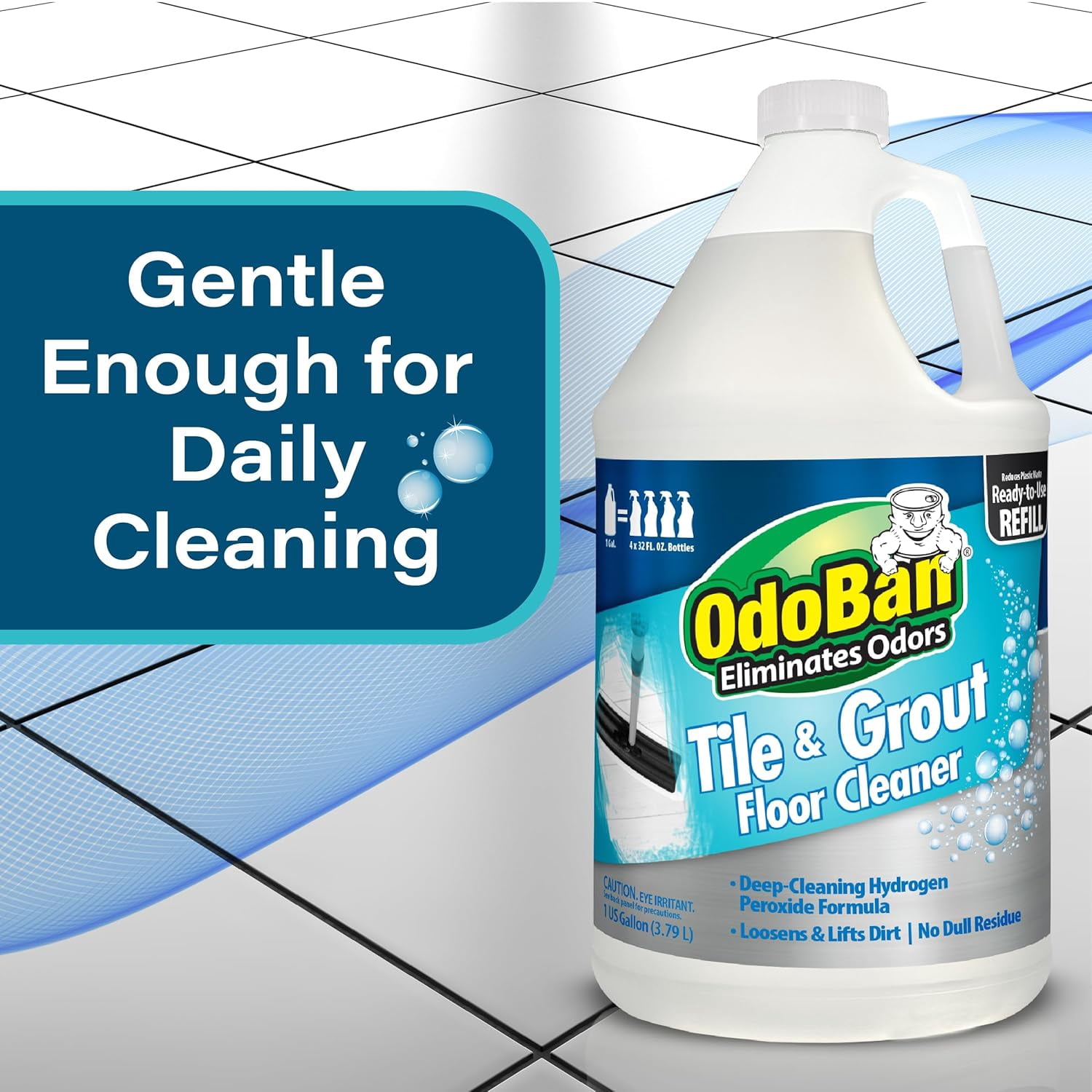 OdoBan Ready-to-Use Tile & Grout Floor Cleaner Refill, 4 Gallons