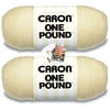 Caron One Pound Yarn - 2 Pack with Pattern Cards in Color (Cream)