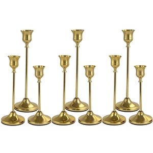 Hidawn Gold Metal Candlestick Holders, Set of 9