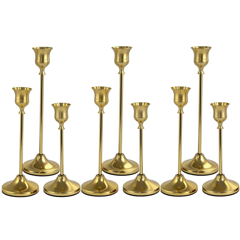 Hidawn Gold Metal Candlestick Holders, Set of 9 photo 1
